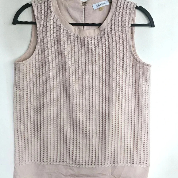Calvin Klein Tan Knit Tank Top Small - Picture 2 of 6